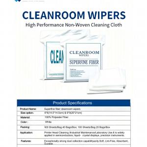 Superfine fiber cleanroom wipers